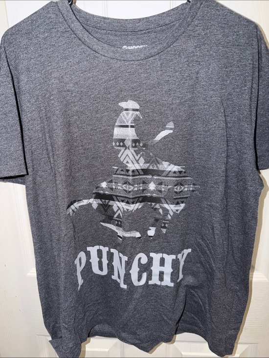 Hooey Tops - Hooey Grey Graphic 'Punchy' Short Sleeve Tee